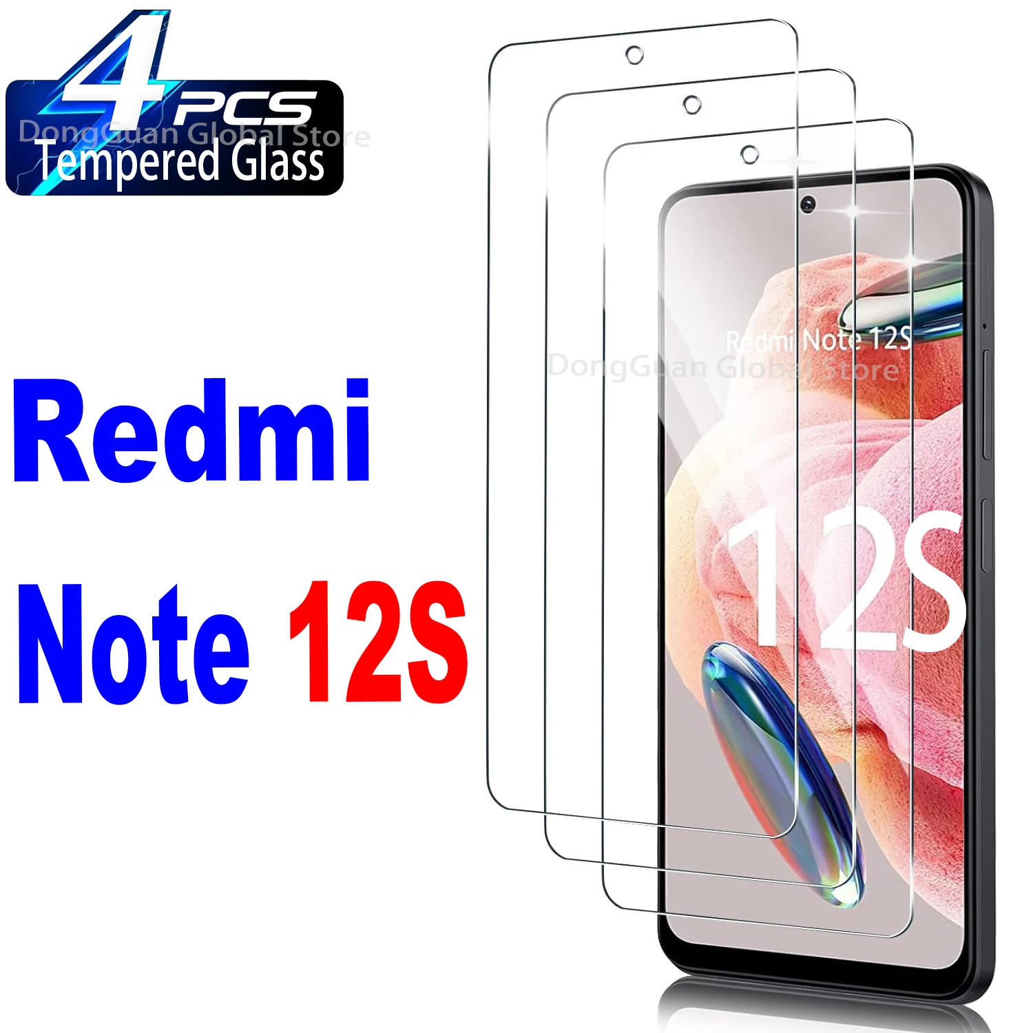 

6.43” Tempered Glass For Redmi Note 12S Screen Protector Glass Film