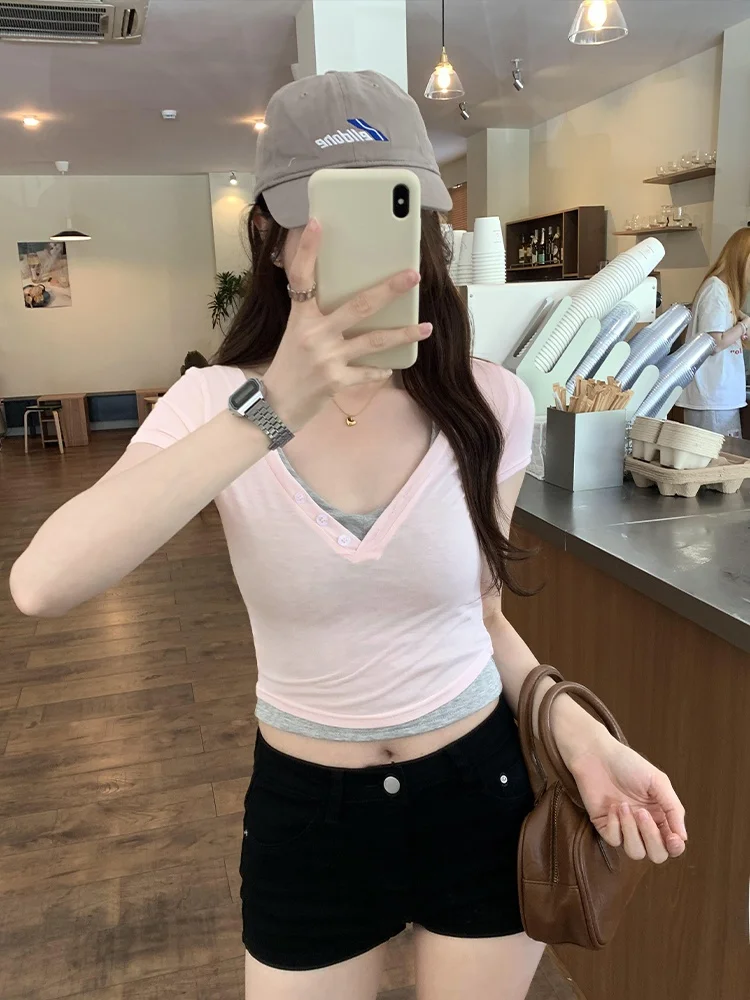 Unique American Style Women's Halter Neck Tie Dotted Vest Thin Sun Protection Top And Bottom Set Commute Fashion Low Waist ...