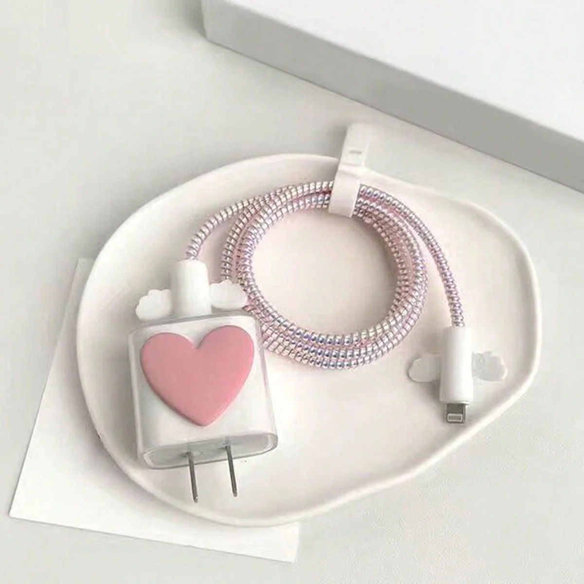 20W Original Data Cable Protective Cover, Angel Wings Charger Protective Case Set, Universal Anti-Breakage Ins Style Cute Accessories