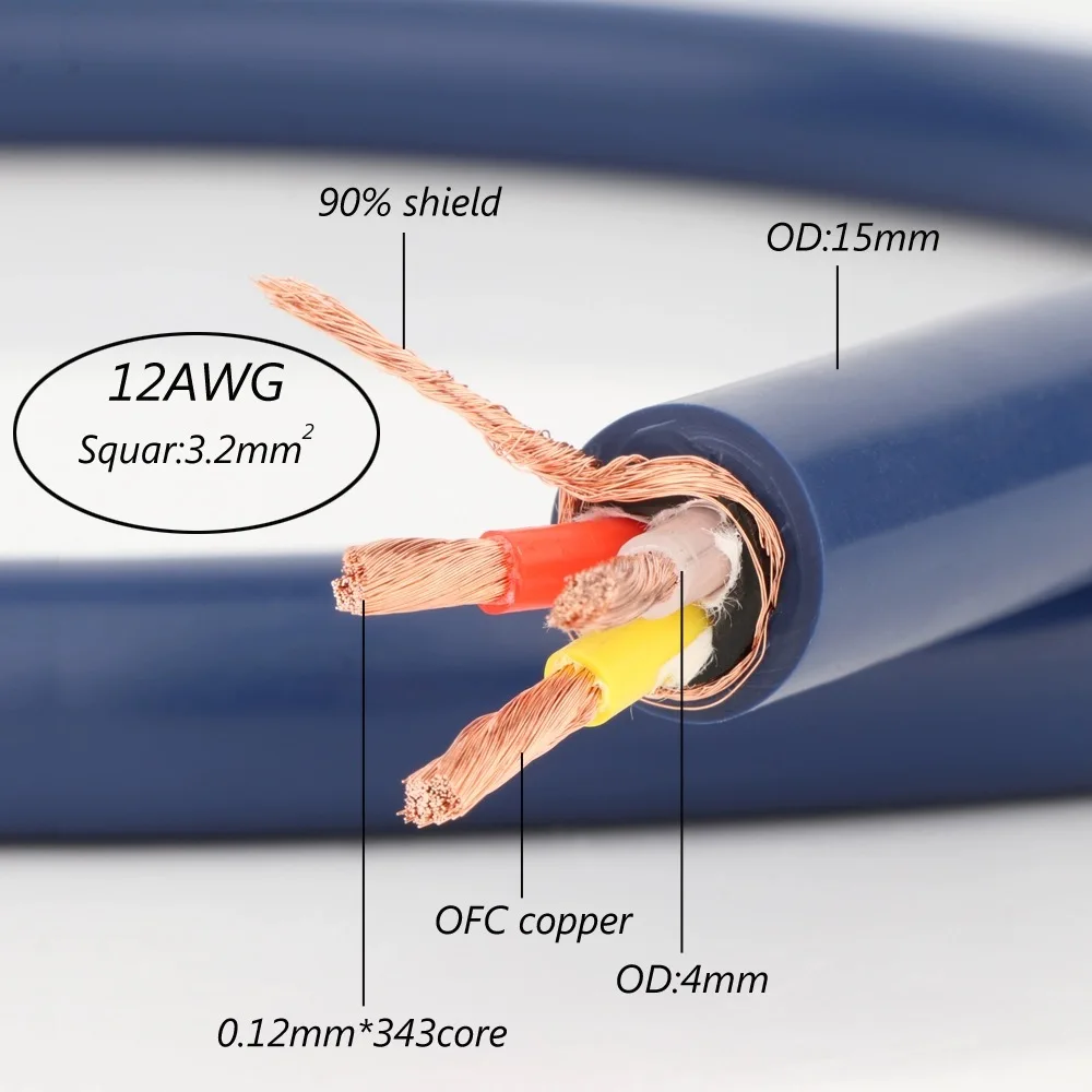 Nowe japońskie FP-3TS20 furotech OCC niebieska wstążka HiFi Sound OCC kabel zasilający wydajny Blender przewód połączeniowy