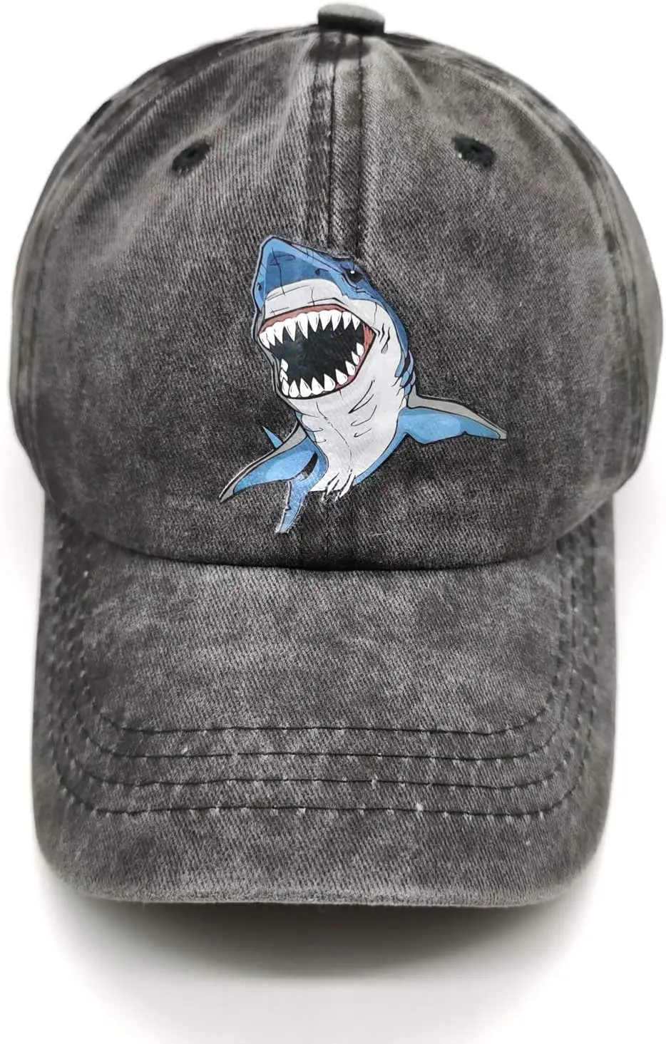 Cartoon Shark Boy Printing Fish Flag Vintage Dad Hats Cute Adjustable Kids Baseball Cap for Outdoor All Seasons