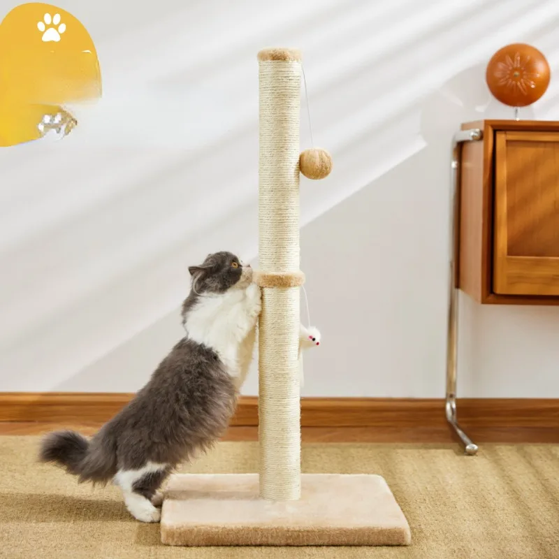 

Pet Toy Cat Crawling Frame, Thickened Sisal Cat Grabbing Board, Double Section Vertical Cat Crawling Column Integrated Cats Nest