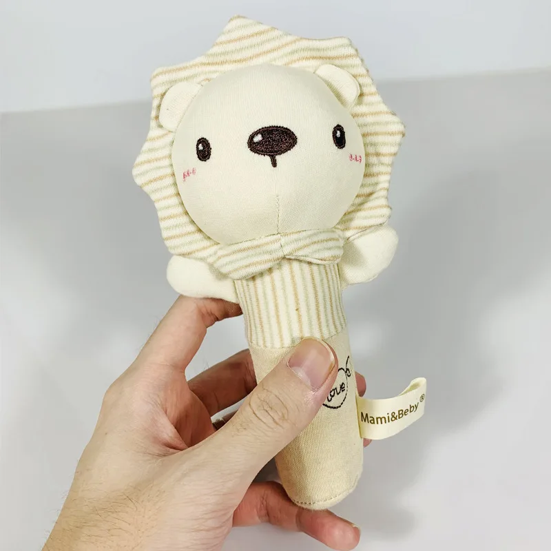 Newborn Rattles Rabbit Bear Grab Ability Training Toys Baby Comforting Plush Doll Baby Lathe Hanging Toy Newborn Gift