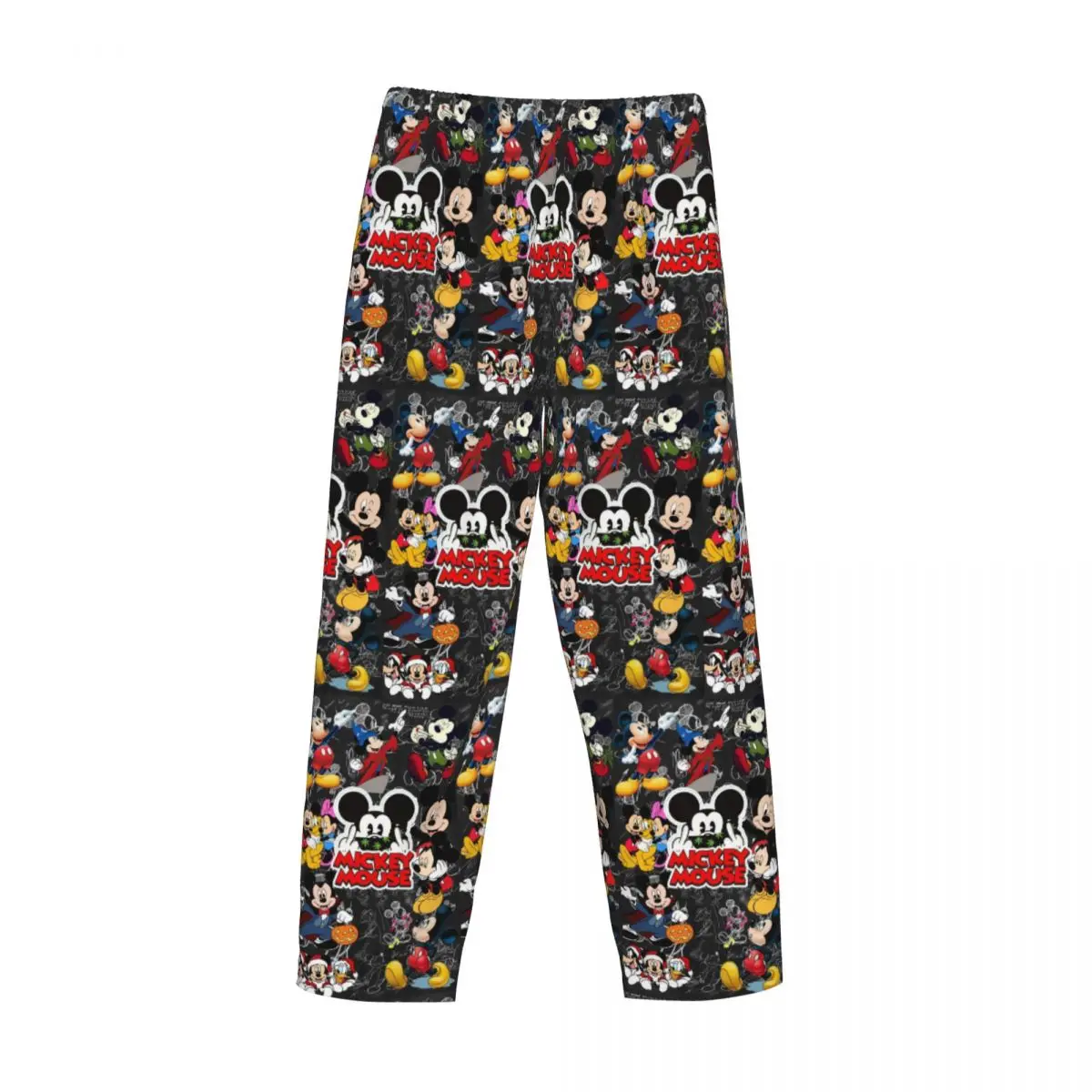 Pantalones de pijama con estampado de Mickey Mouse para hombre personalizados, ropa de dormir bonita con estampado de animación, pantalones con bolsillos