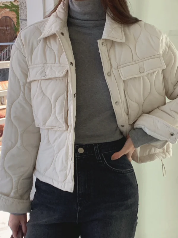 

Женское зимнее пальто из хлопка с мягким ромбовидным узором в Корейском стиле, рабочая одежда Jaet Thiened Long Sve