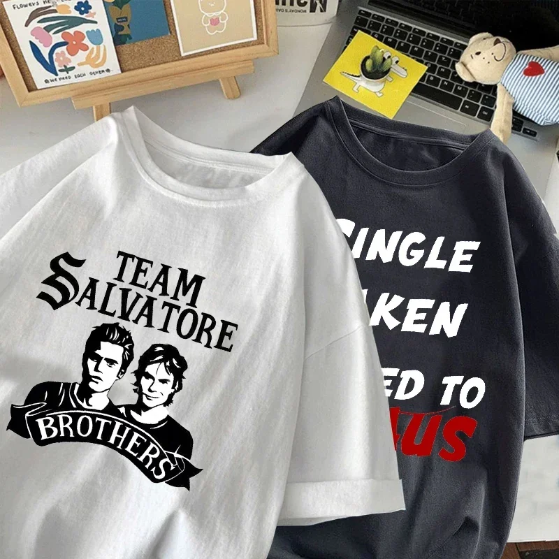 

Team Damon Since 1864 Tshirt Women Men Vampire Diares T Shirts Tee Damon Casual O Neck Cotton TV T-shirt Tops Fans Clothes