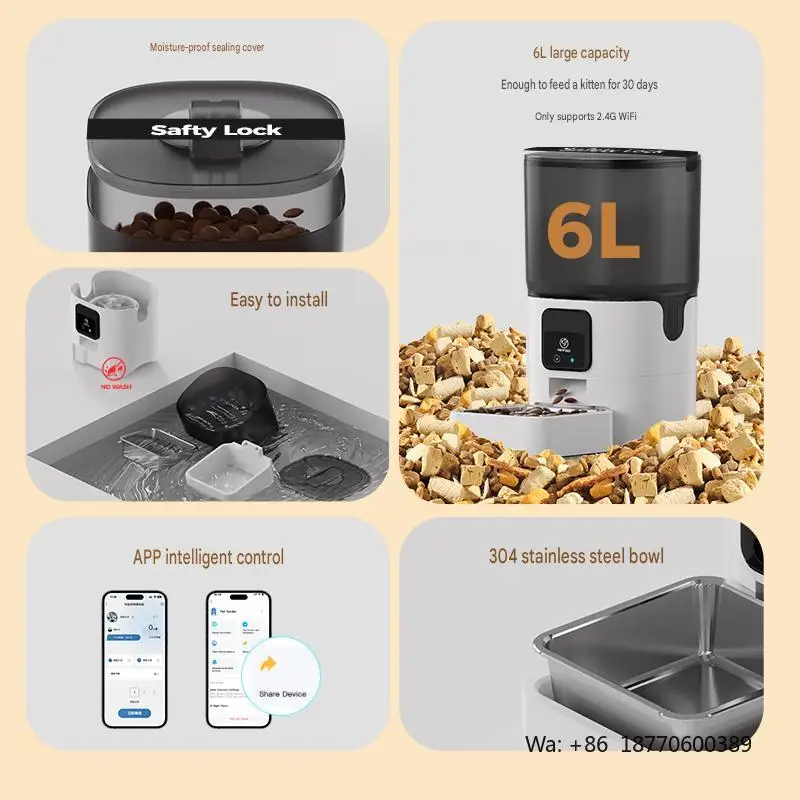 Automatic Pet Feeder with Camera Competitive Price Slow Feeder Bowl Smart Auto Feeder for Dogs Cats Pet Food Dispenser
