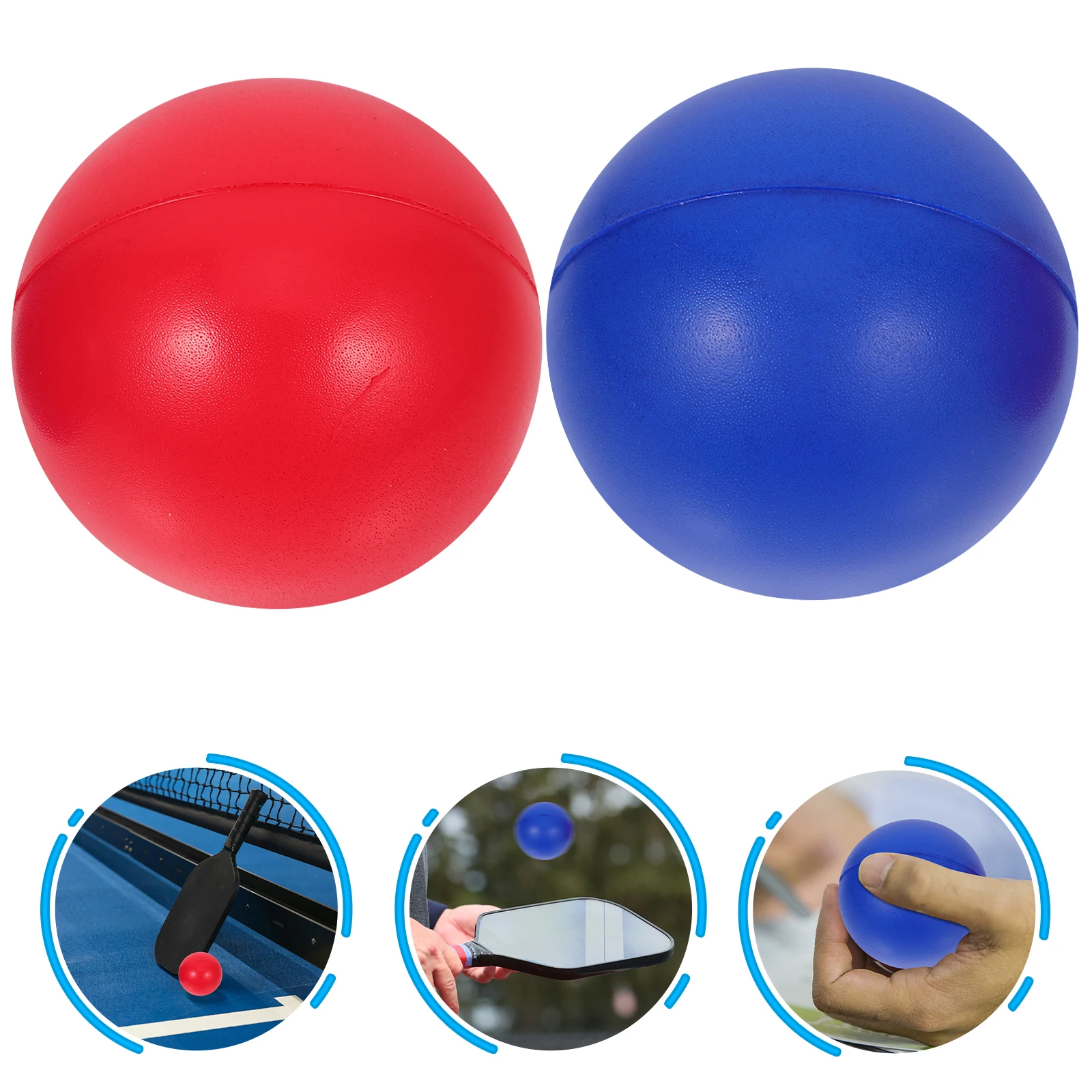 6 palline lanciatore a doppia connessione, giocattoli colorati da spiaggia, rosso blu, 5 cm, palline sportive affidabili e sicure in PU