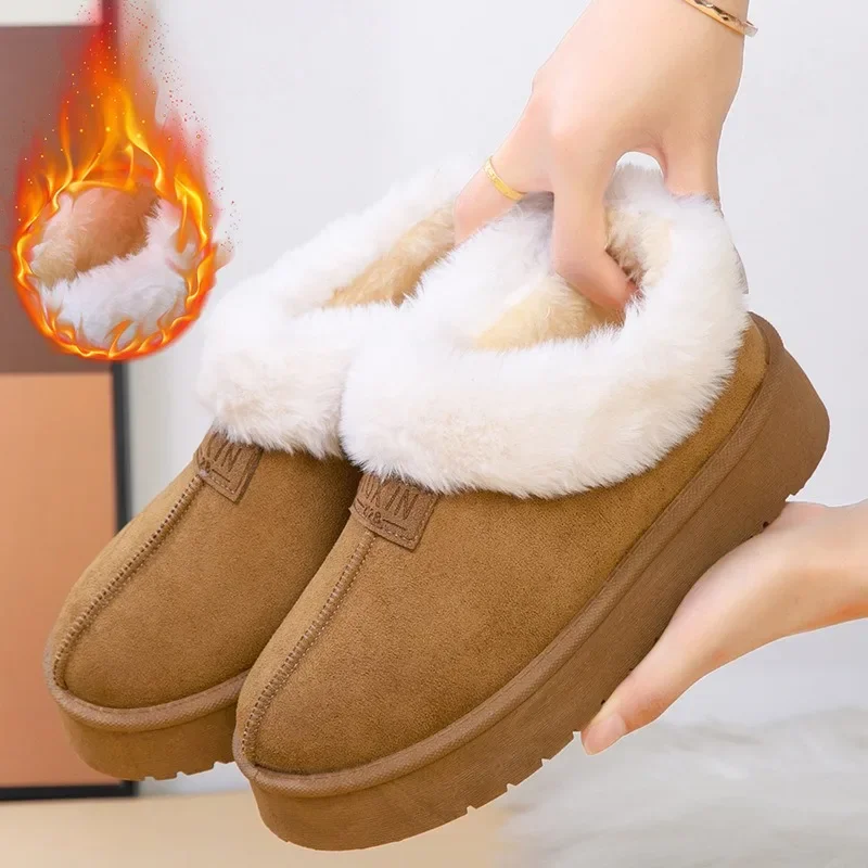 Fashion Comfort Non-Slip Indoor Home Shoes for Woman Winter Women's Slippers Plush Warm Cotton Boots Soft Sole Casual Snow Boots