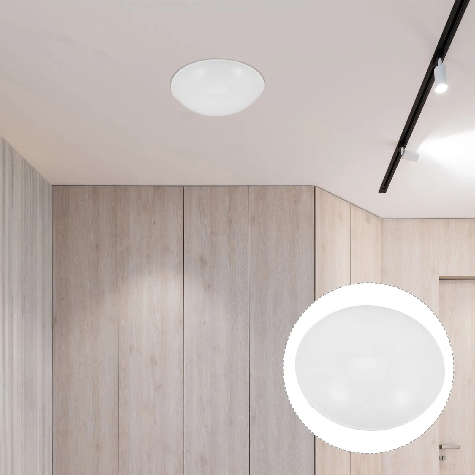 

Round Emergency Lamp Plastic Ceiling Shade Replacement Easy Install Durable Sturdy Simple Elegant Office Home Bedroom Use