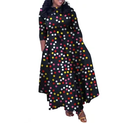 African Party Dresses for Women Dashiki Ankara Evening Gown Elegant 2024 Spring Fashion African 3/4 Sleeve Long Maxi Dress S-3XL