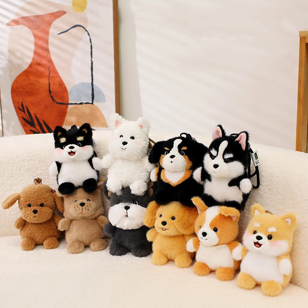 15 センチメートルかわいい動物ぬいぐるみ犬子供用テーブル人形装飾品コンパニオン人形ペンダントクリスマスギフトソフト睡眠コンパニオンかわいい