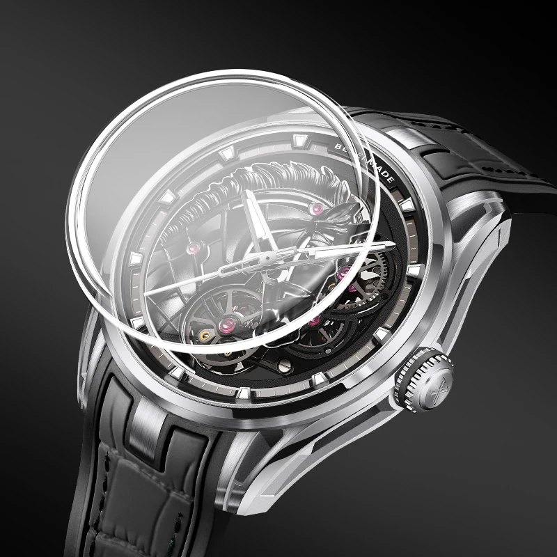 Reloj Bexei para hombre 9220 Maxima Horse Series zafiro esqueleto mecánico relojes de movimiento automático para hombre impermeable luminoso