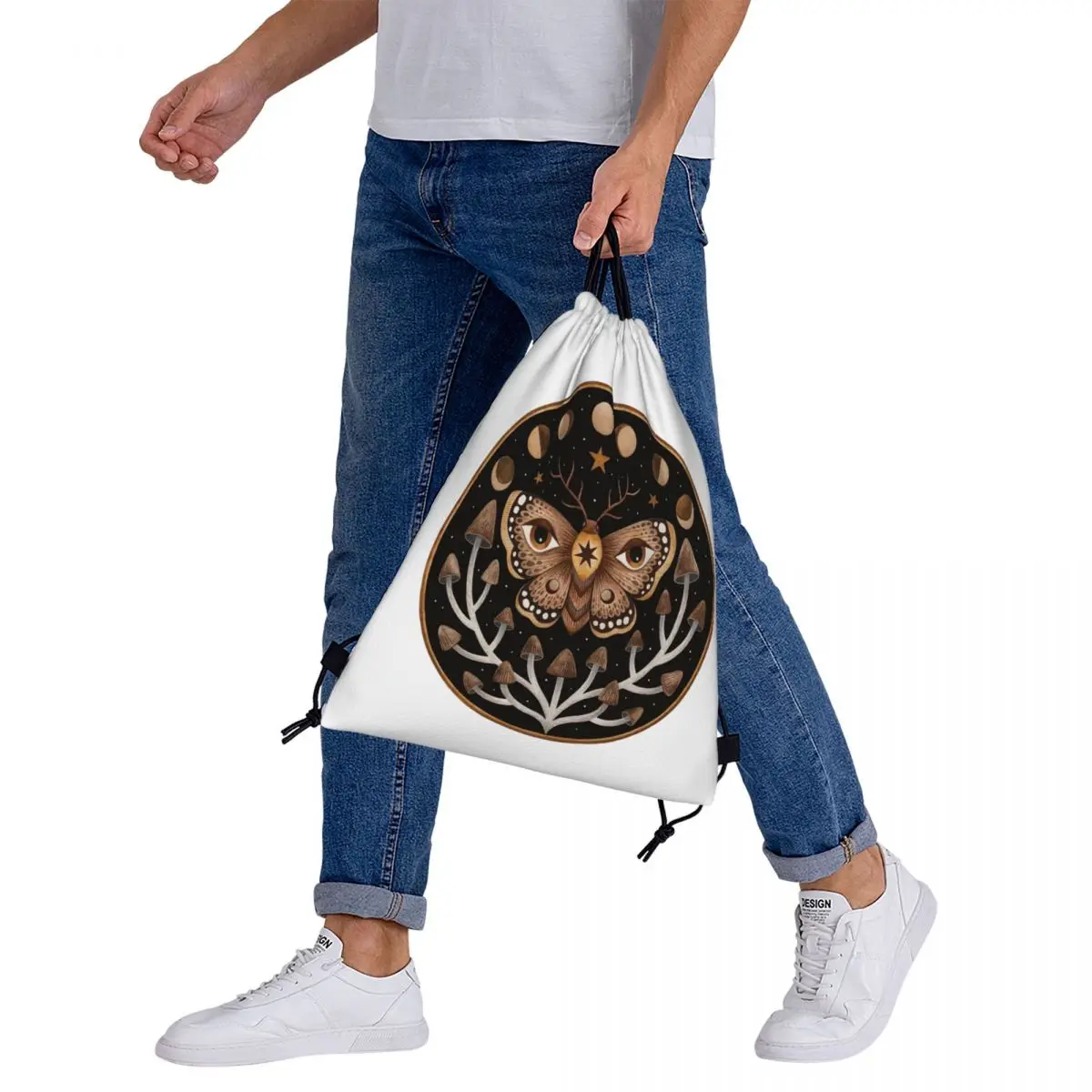 Forest Visions-mochila portátil con cordón para estudiantes, bolsa deportiva con bolsillo, a la moda, para libros y viajes