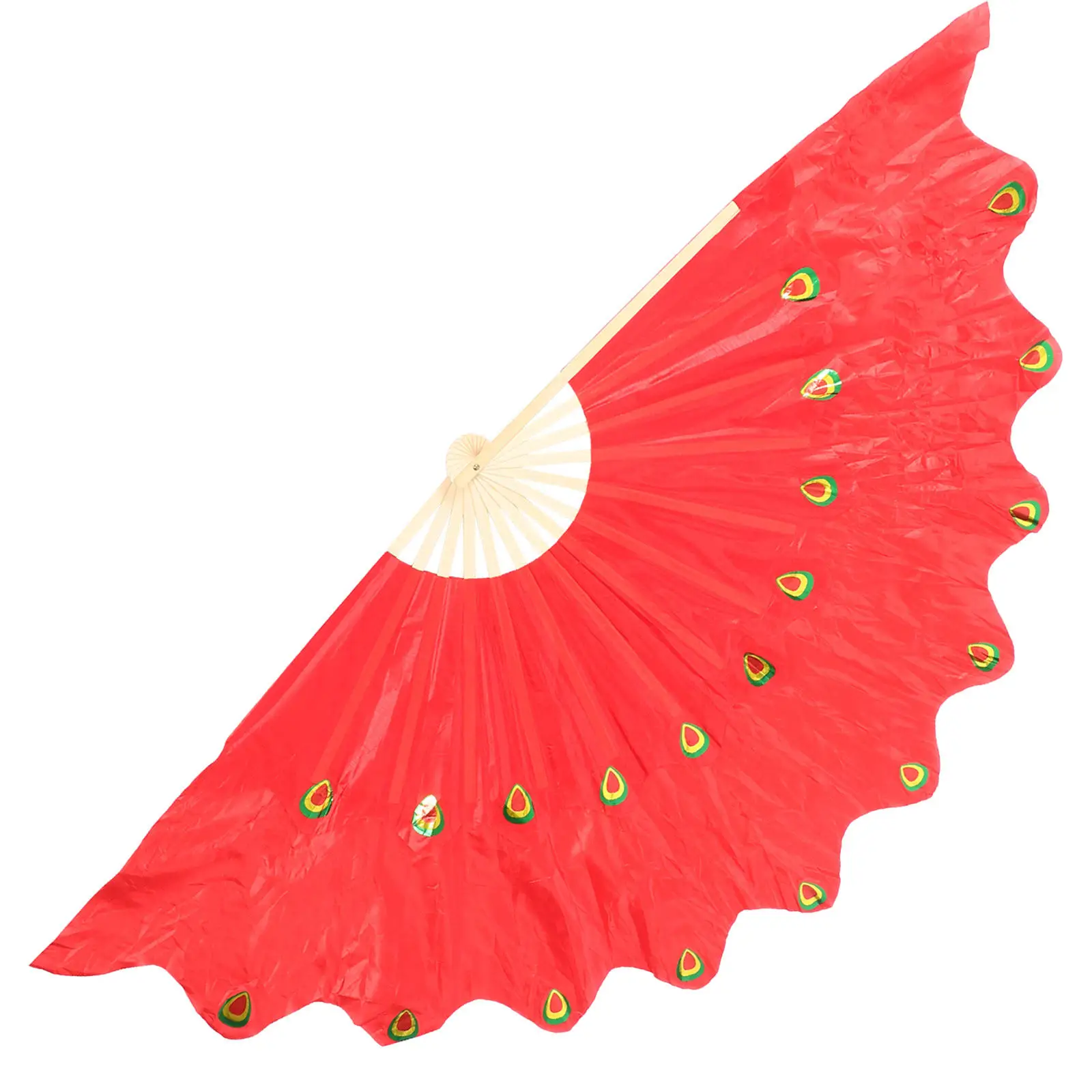 Professional Folding Dance Fan for Stage Performance Yoga Exercise Lightweight Wood Cloth Material Convenient Carry Storage