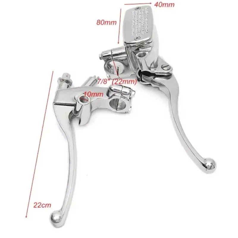 Universal Chrome Hydraulic Cylinders Master Clutch and Brake Lever Motorcycle Racing Spare Parts