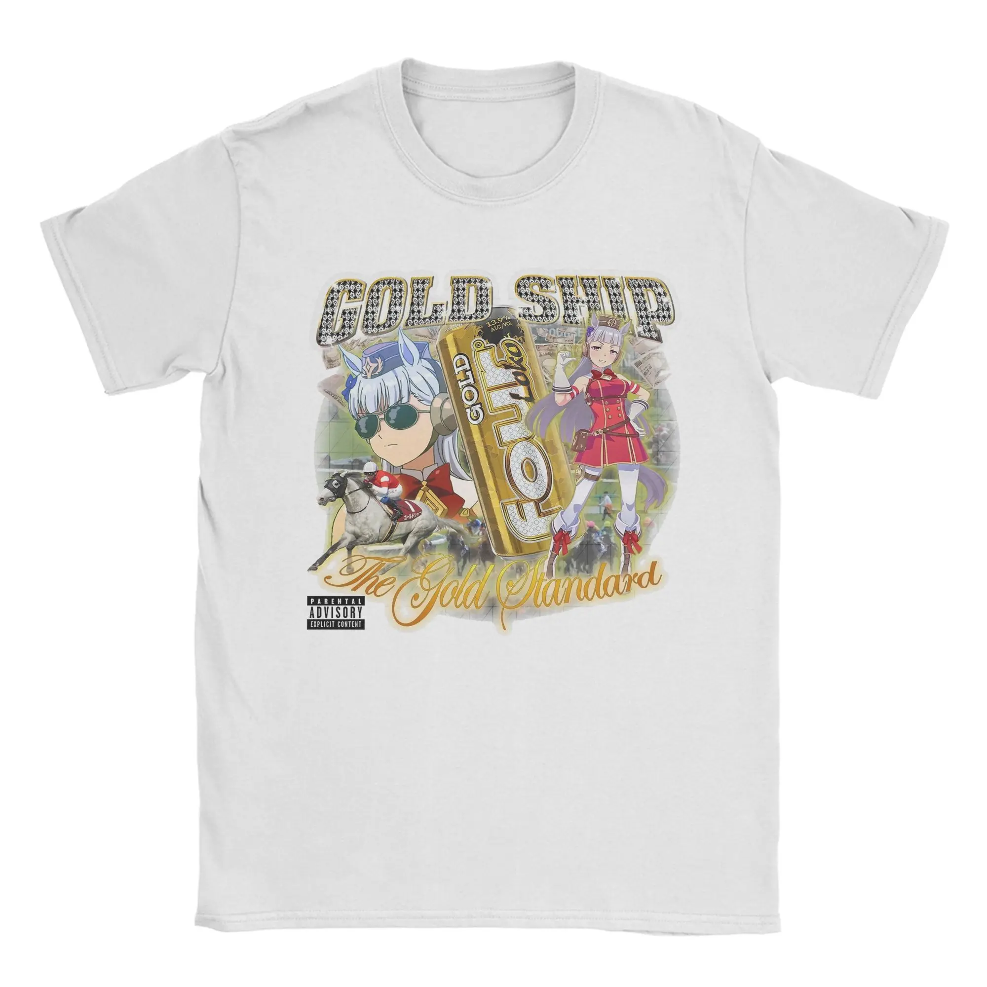 Uma Musume Horse Girl أنيمي تي شيرت الرجال القطن عادية تي شيرت الياقة المستديرة تيز ملابس قصيرة الأكمام فريدة من نوعها