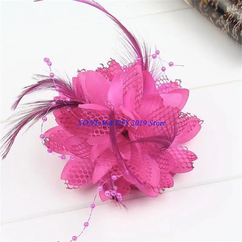 

F42F Sophisticated Flower Hairpin Fashion Hair Ornament Hair Accesories for Enhancing Wedding and Party Outfits