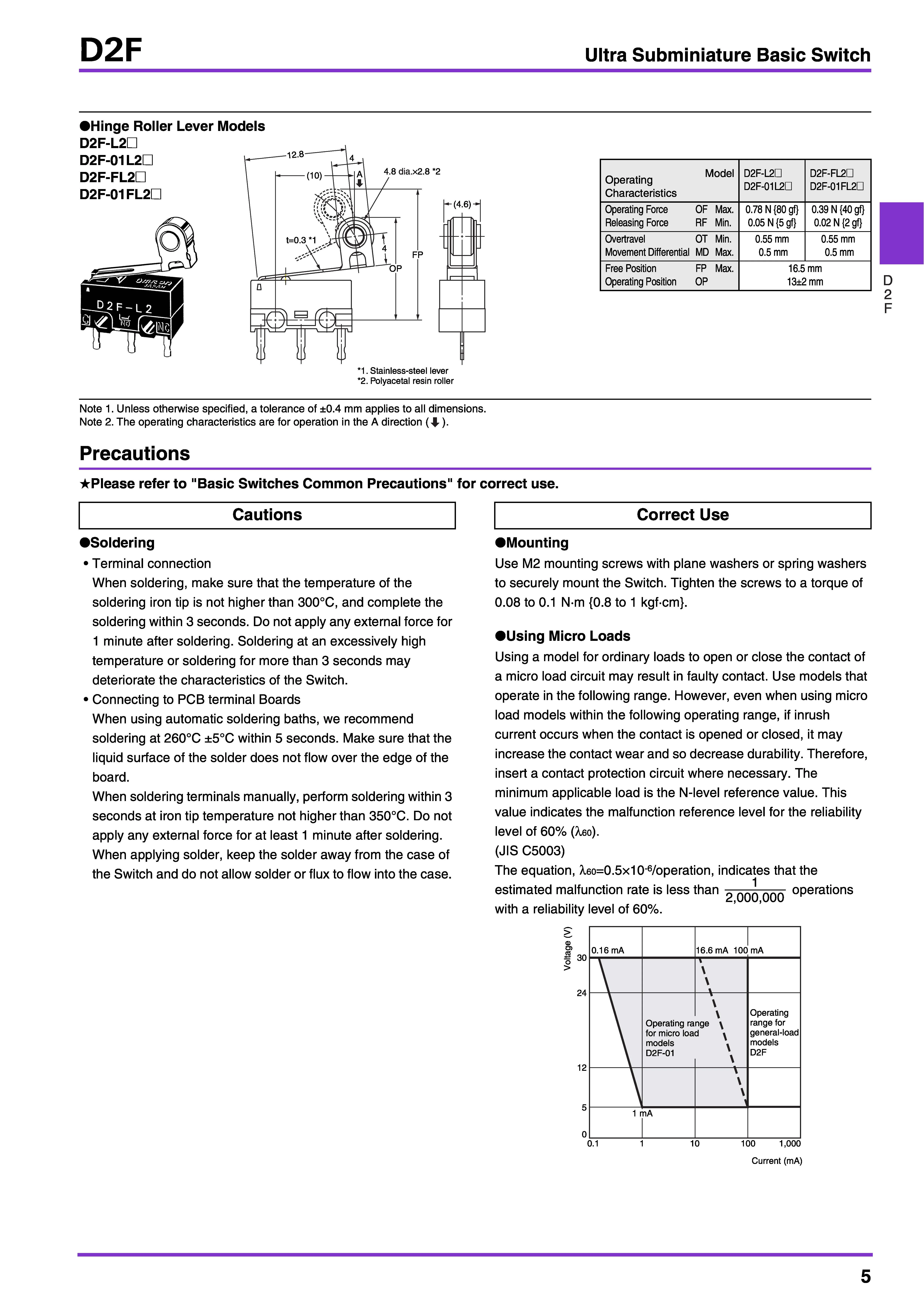 OMRON D2F-F-3-7 Mikroschalter Grauer Punkt Endschalter Japan 3-Pin Maustasten-Reparatur Großhandel Neu Authentisch Original – Detail 5