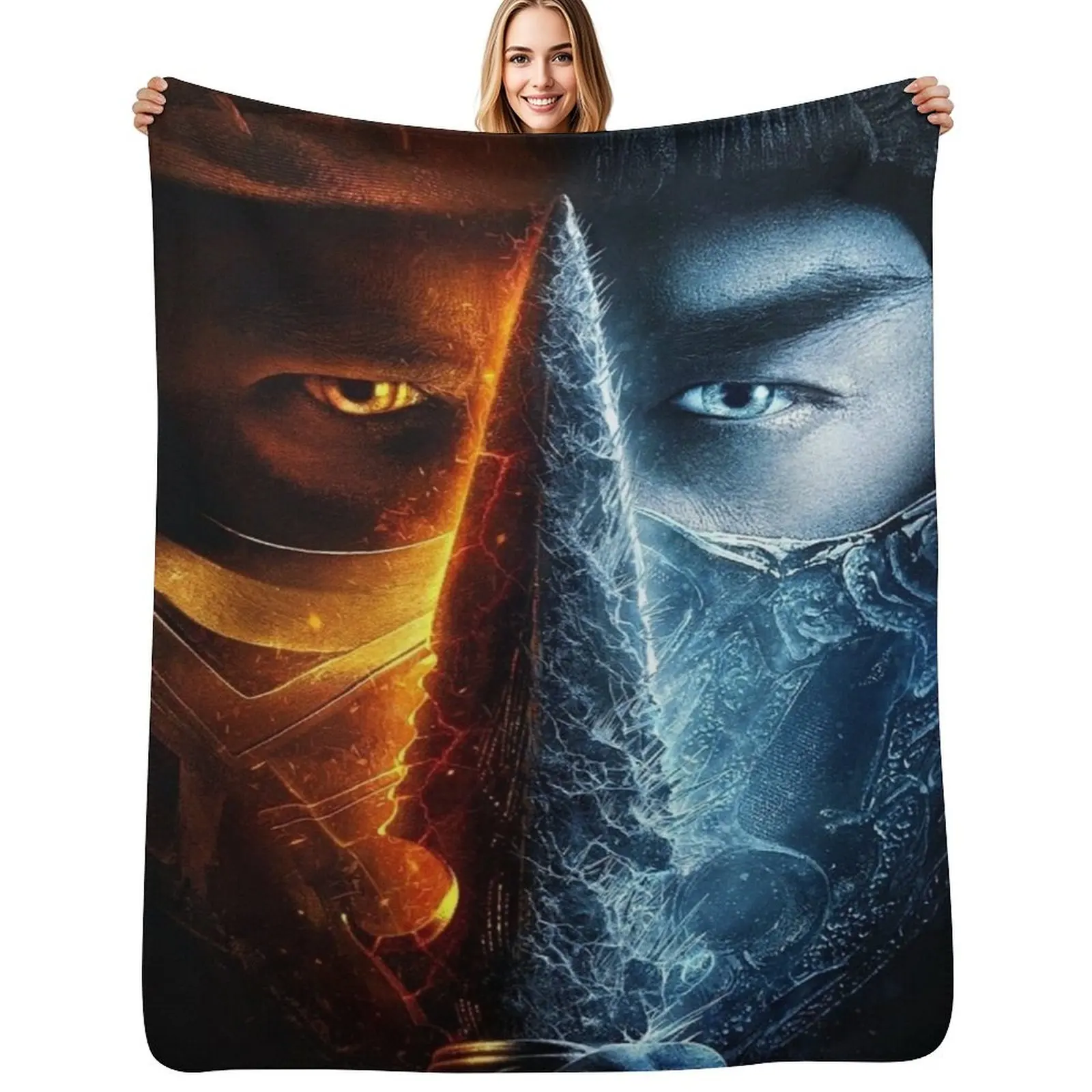 

Mortal Kombat Look Throw Blanket Plush Fuzzy Cozy Blanket for Couch Sofa