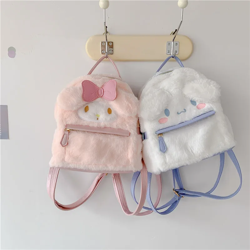 New Sanrio Cute  Plush Backpack Hello Kitty Japanese Ins Cutelarge-Capacity Student Plush Backpack Kindergarten Bag Child Gift