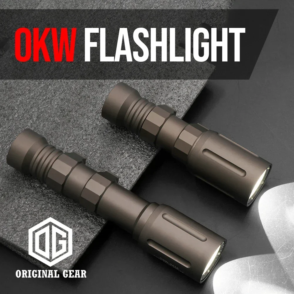 OKW 18650 18350 อาวุธยุทธวิธีไฟฉาย 680 Lumen LED สําหรับ Airsoft การล่าสัตว์ทหารเดิม Full Markings