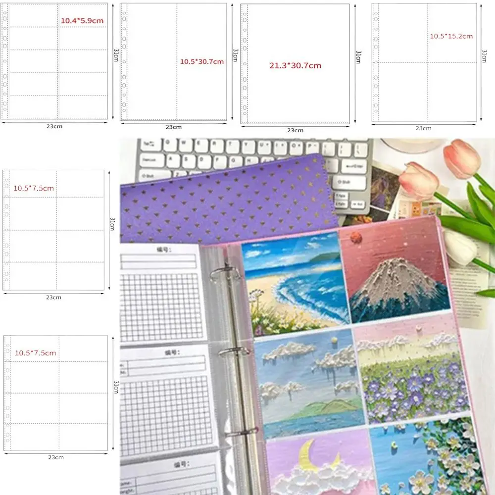 A4 Clear Photo Album Refill Pages File Protector 4 Hole 4 Ring Binder Photocards Postcard Card Notebook Card Stamp Die