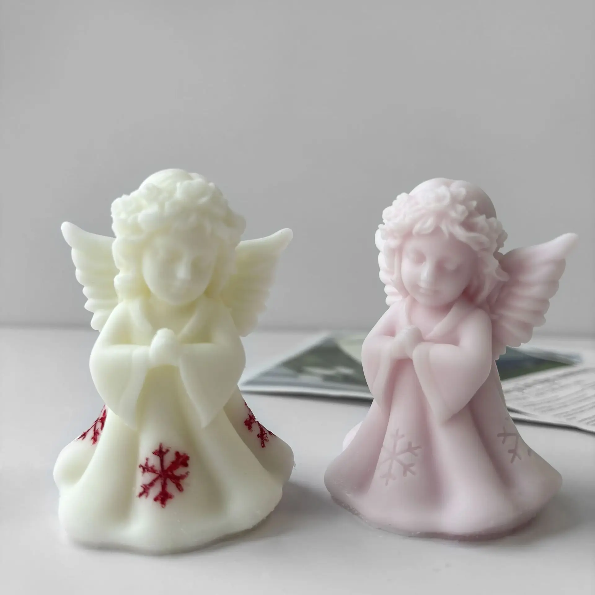 Stampo in silicone per candela aromatica 3D piccolo angelo Decorazione natalizia fai da te Stampi in gesso Forniture per candele per sapone fatto a