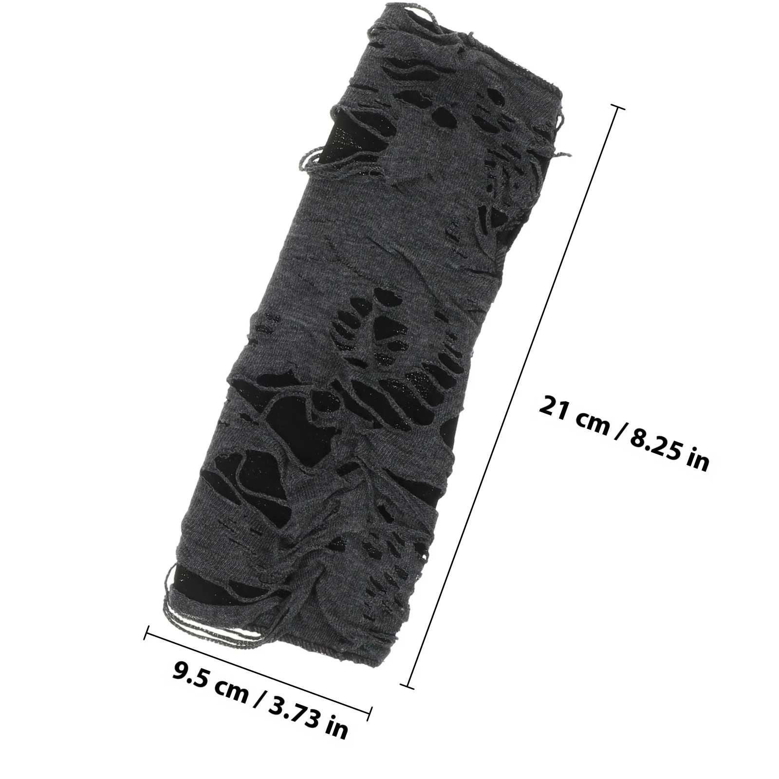 2Pairs Halloween Fingerless Gloves Ripped Polyester Punk Gothic Cosplay Party Gloves for Women Unique Costume Accessory