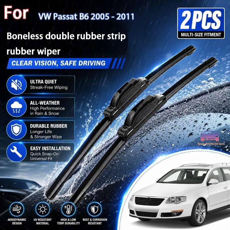

Front Wiper Blades For VW Passat B6 2005 - 2011 Windshield Windscreen Clean Window Car Rain Brushes 24''+19'' Modification Parts