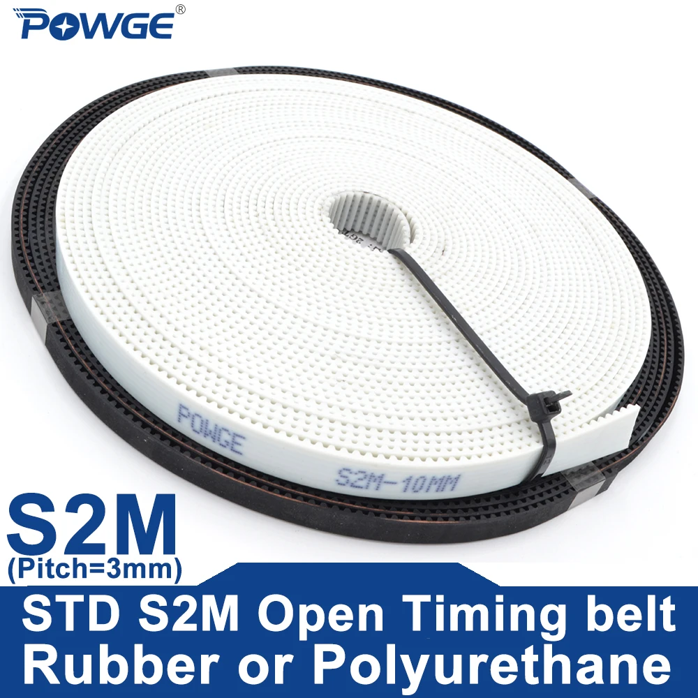 Pasek rozrządu POWGE PU Neoprene Rubber STD S2M, otwarty, szerokość 6/10/12/15/20mm, poliuretanowy, stalowy, STD2M, mały luz, do drukarki 3D