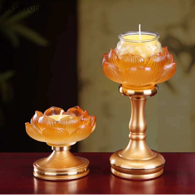 1PC Alloy Lotus Lamp Holder Buddhist Hall temple Legal supplies Household Sacrifice pray for auspiciousness Feng Shui Decoration