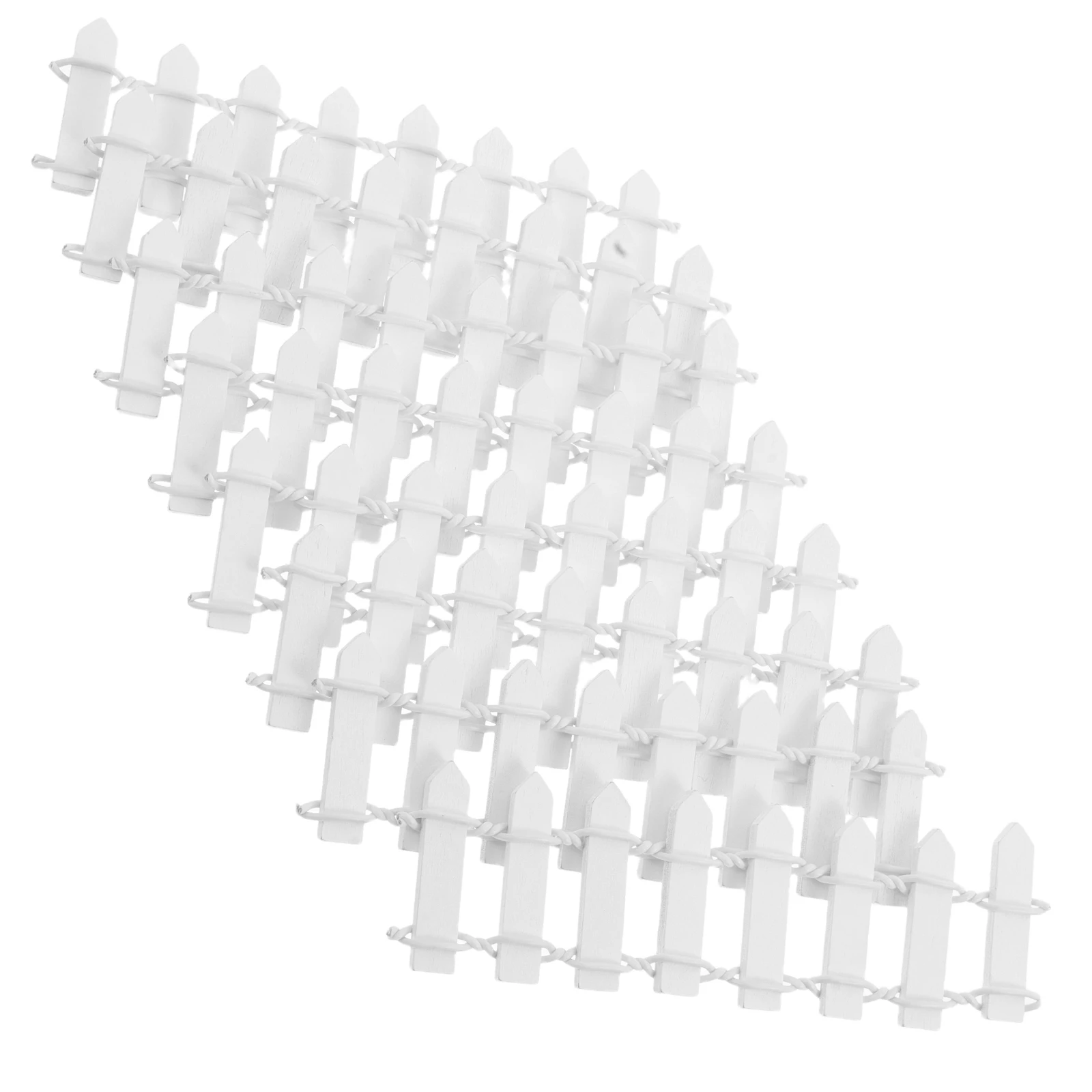 

8pcs Miniature Wooden Fence Creative Micro Landscape White Flowerpot Ornament Versatile Garden Edging Flexible Thick Wood Easy
