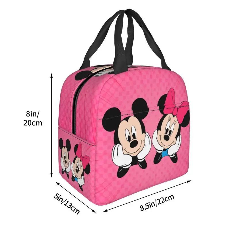 Custom Mickey Mouse Insulated Lunch Bag for Camping Travel Reusable Cooler Thermal Bento Box Food Container Tote Bags