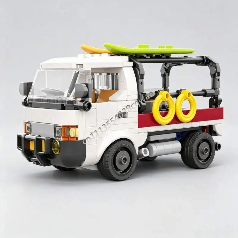 NEW 474 PCS Lifeguard Bed Kei Truck MOC Vehicle Model Custom Puzzle DIY Assembly Educational Building Blocks Toy Popular Gifts