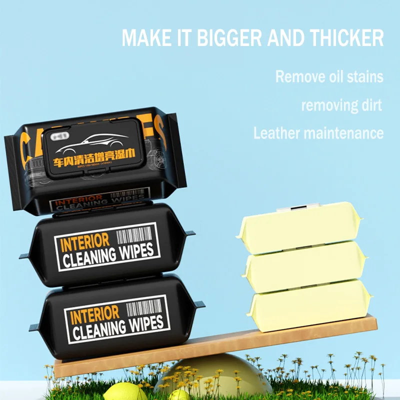 1Pc Car Interior Cleaning Wipes Multi-functional For Dashboard Seat Leather Console Carpet Disposable Clean Car Washing Towel