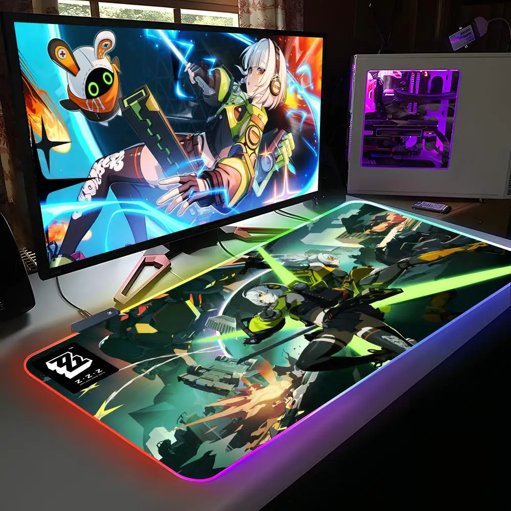 

Zenless Zone Zero Anby Demara Коврик для мыши RGB Резиновый компьютерный ноутбук Официальная игра Цветные киберспортивные Эстетический модный роскошный коврик