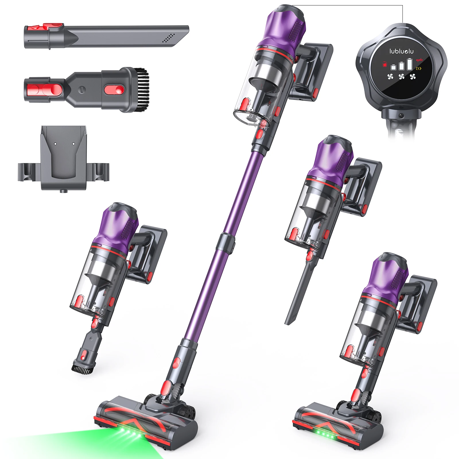 Lubluelu G20 650W Kabelloser Staubsauger 80KPA Starke Saugkraft für Tierhaare und Teppiche 60 Minuten Laufzeit 950ml Haushaltsreinigung