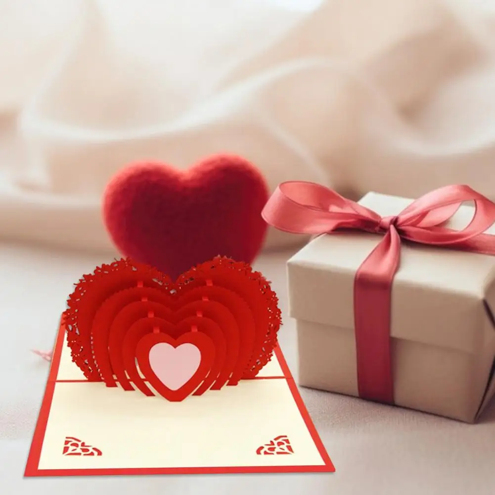 

3D Pop-up Love Greeting Card Valentine's Day Heart Pop-Up Card Automatic Pop-Up Love Card for Mother's Day Anniversary Gift