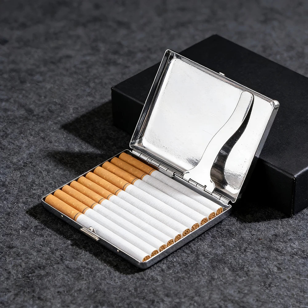 Cigarette Case Metal Holder for 20 Capacity Double Sided Spring Clip Open Pocket Protective Security Wallet Credit Card Box gift