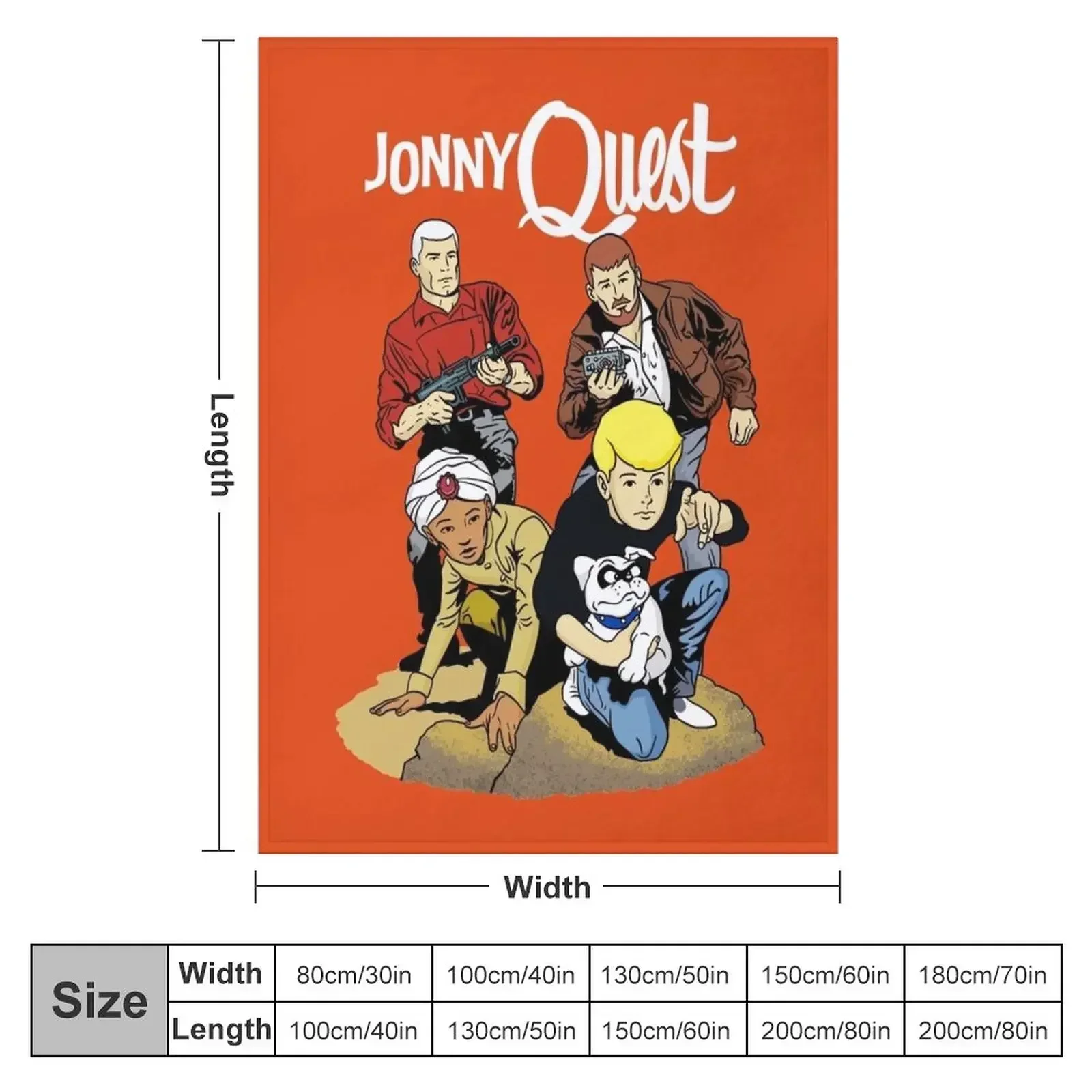 60s Jonny Quest Tribute with Main Characters Throw Blanket Vintage Decorative Sofas Fashion Sofas Nap Blankets
