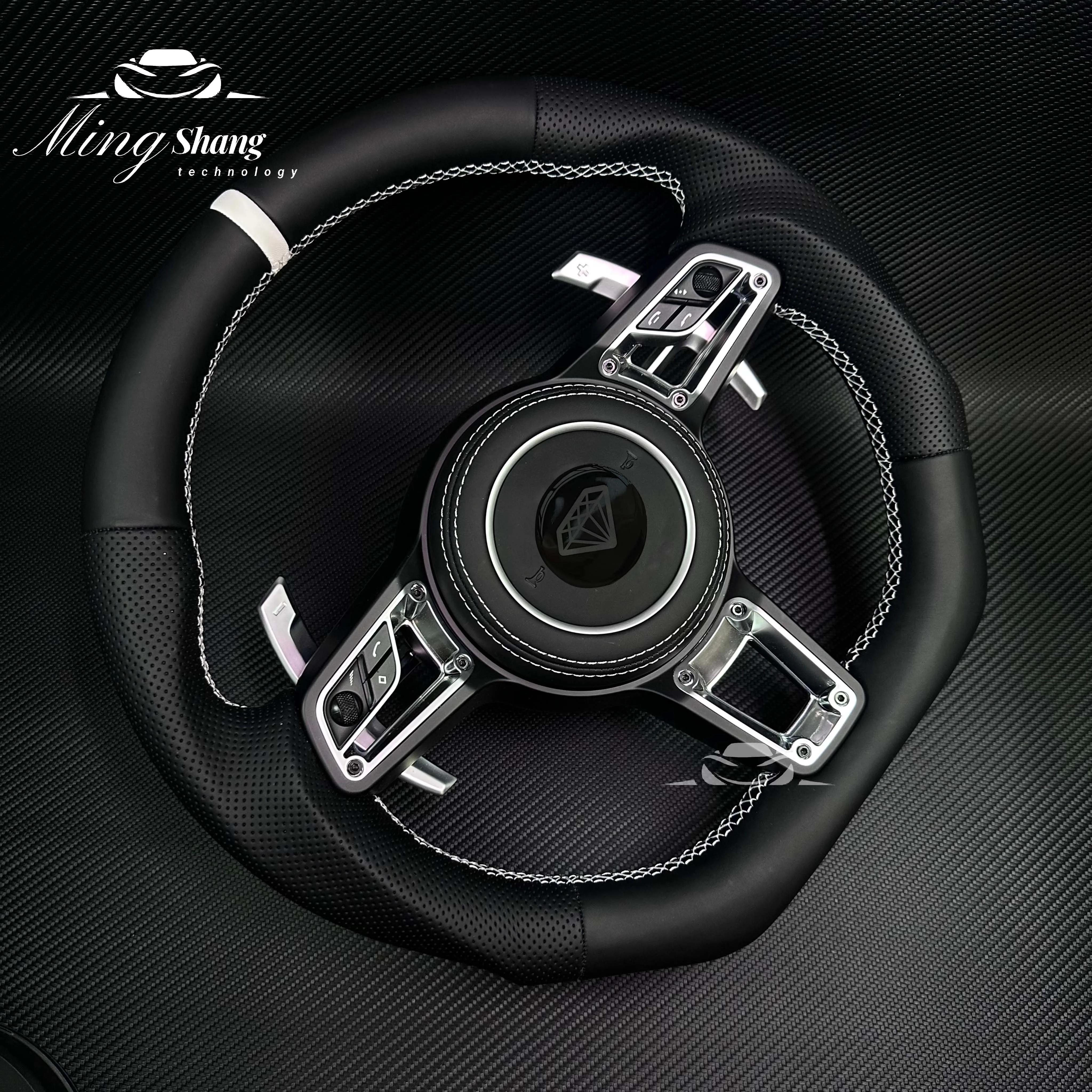 Fit for Porsche Panamera Cayenne Macan 718 Cayman Taycan 918 911 Boxster Carrera 981 718 958 957 997 Sporty all Steering Wheel view 6