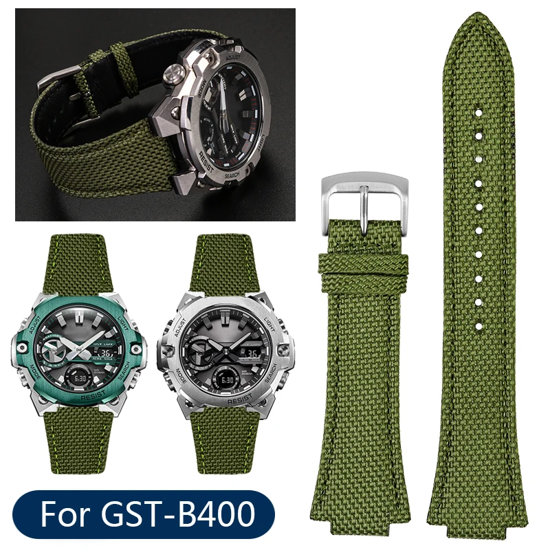 For Casio G-SHOCK watch GST-B400 GST B400 Steel Heart series Bracelet 14mm canvas nylon Sport Waterproof watch strap accessories