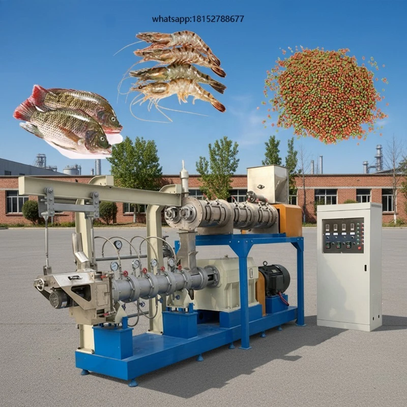 Automatic Twin Screw Fish Feed Extruder Floating Pellet Feed Making Machine Line for Aquaculture Shrimp Food Processing