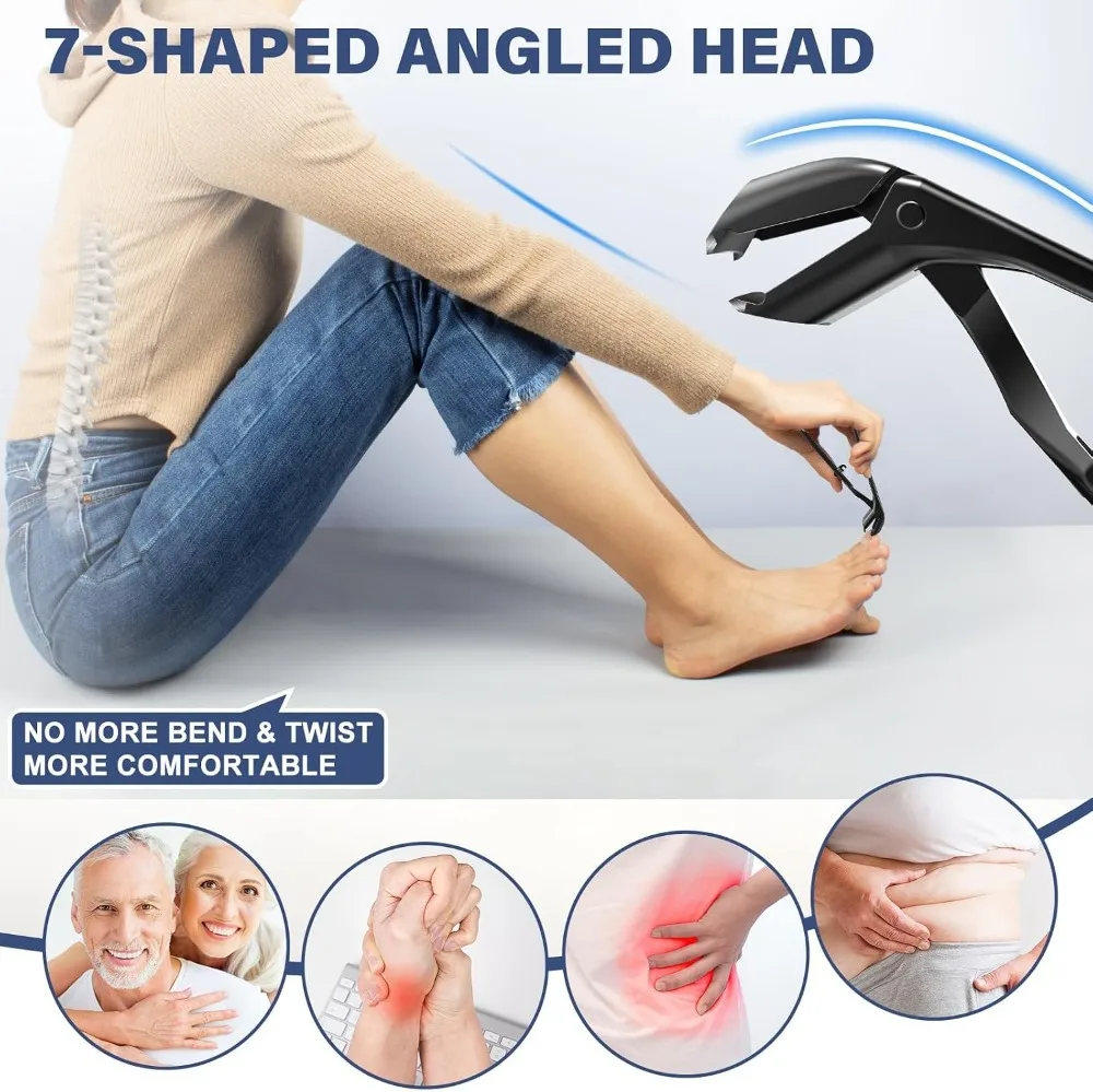 Heavy Duty Toenail Clippers for Seniors - Angled Head, Wide Jaw, Ultra Sharp