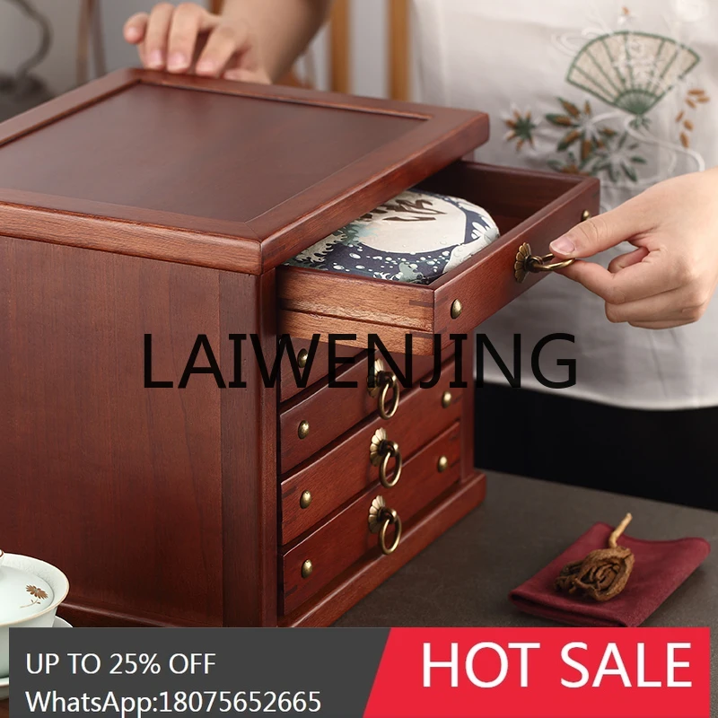 

T16- Rosewood Drawer Brick Tea Box Multi-Layer Storage Box Tea Cabinet Tea-Allocating Tray Review Plate