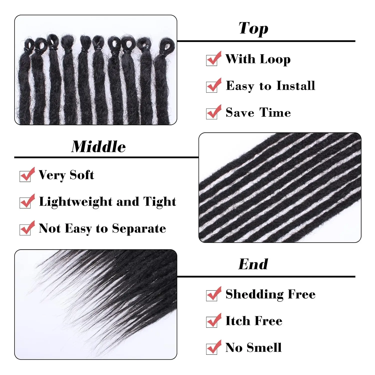 10 Strands บางสังเคราะห์ Dreads Extensions 24 นิ้ว Ombre สีบลอนด์ SE Hippie Dreadlock 0.6 ซม.ความกว้าง Loc Extensions Handmade