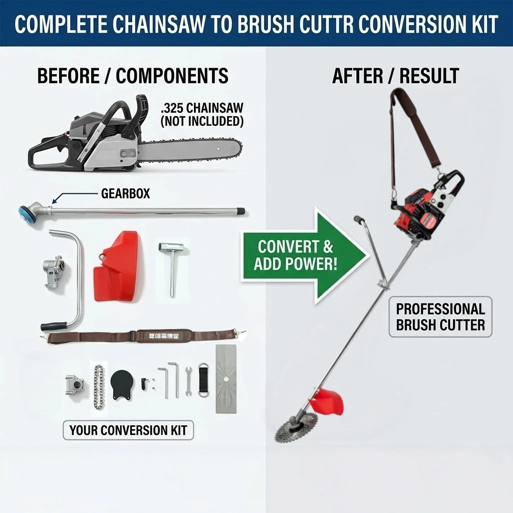Gearbox assembly accessory for chainsaws with .325