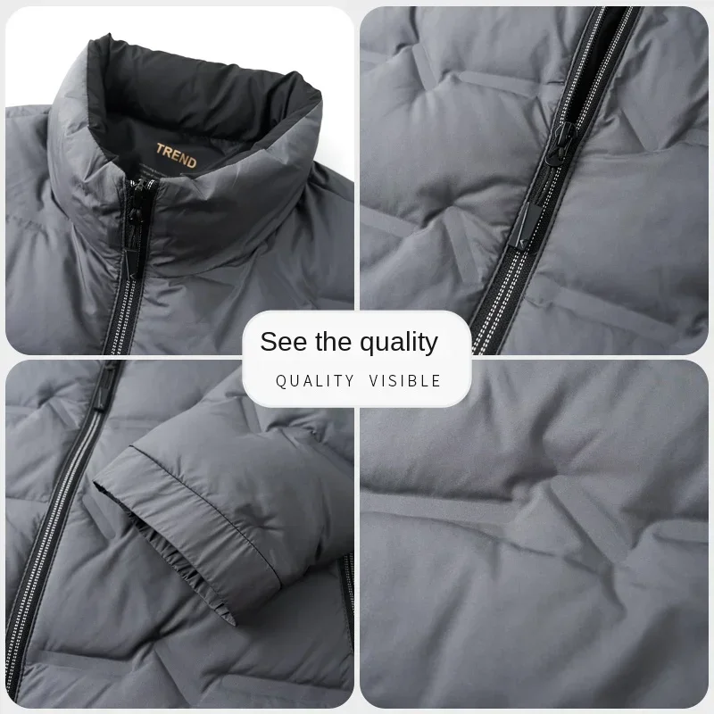 Winter Ultra-light Down Jacket 2024 New light Luxury Men's Jack Thickened Duck Down Warm Stand Collar Clothing Coat