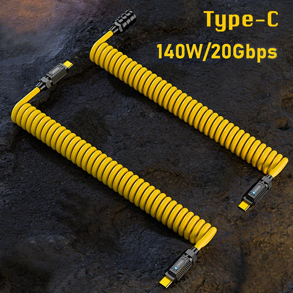 Câble de charge rapide PD 140W, câble de données 20 Gbps 8K HD USB C vers C, câble extensible de type C pour Macbook iPhone